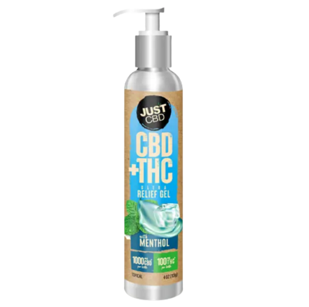 JUST CBD  + D8 RELIEF GEL WITH MENTHOL 5000MG CBD/100MG DELTA-8