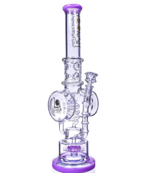 18" LOOKAH MULTI-CHAMBER GLASS WATER PIPE W/ ICE CATCHER AND SPRINKLER PERC