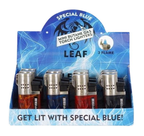 SPECIAL BLUE LEAF 3 FLAME TORCH LIGHTER 12CT/DISPLAY