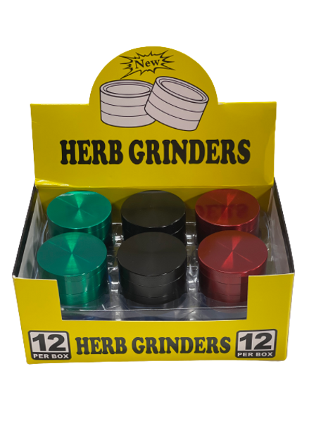 ASSORTED COLOR 4 PIECE GRINDER 12CT/DISPLAY