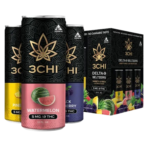3CHI DELTA-9 SELTZER VARIETY PACK 6CT. (5MG PER CAN)