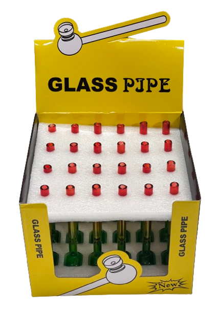 5" GLASS RASTA COLORED PIPE 24CT/DISPLAY