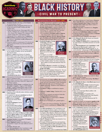 Black History - Civil War to Present: A Quickstudy Laminated Reference Guide (2021)