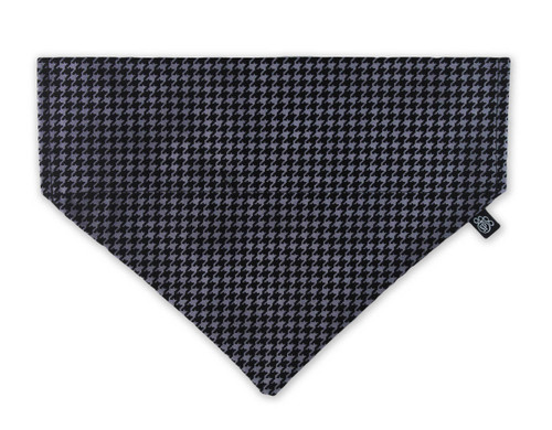 Black and Grey Houndstooth Slip-On Dog Bandana