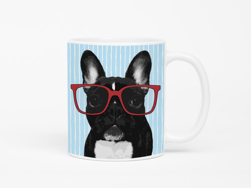 French Bulldog in Glasses Coffee Mug