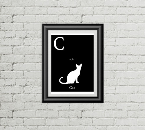 C is for Cat Alphabet Art Print
