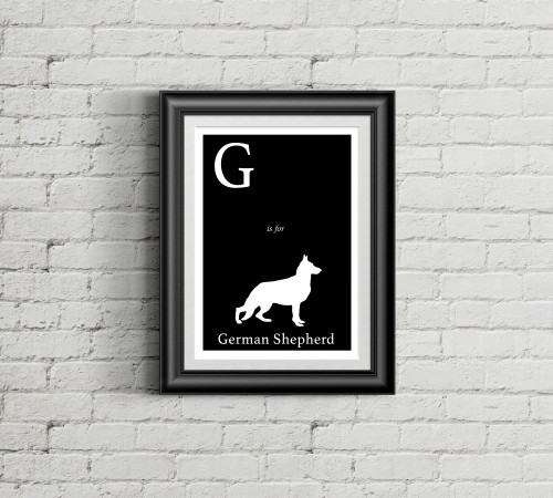 G is for German Shepherd Alphabet Art Print