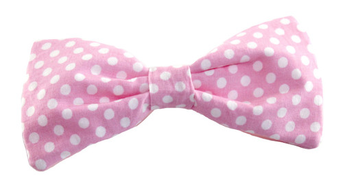 Dog Bow Tie Accessory in Pink + White Dot
