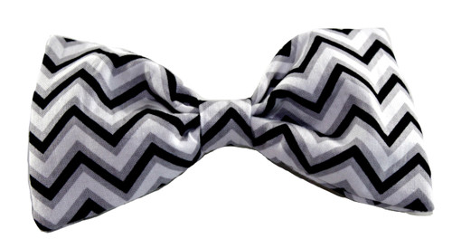 Dog Bow Tie Accessory in Grayscale Chevron