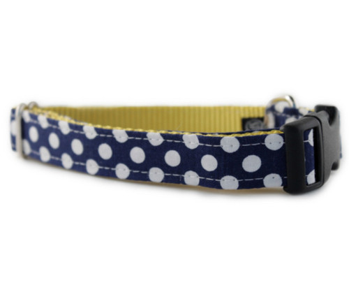 Navy Dot Dog Collar