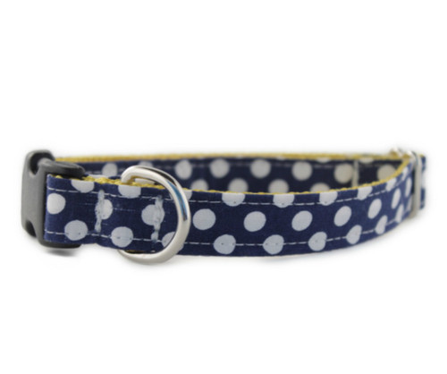 Navy Dot Dog Collar