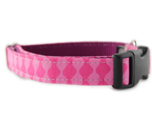 Pink Waves Dog Collar