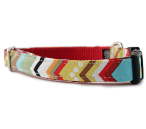 Rainbow Chevron Dog Collar
