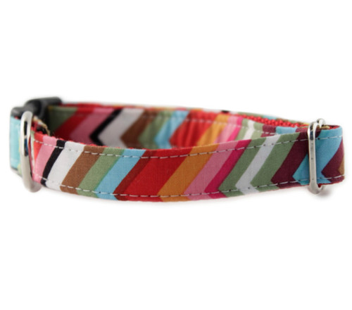 Rainbow Chevron Dog Collar