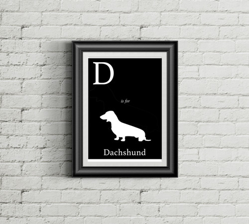 D is for Dachschund Alphabet Art Print