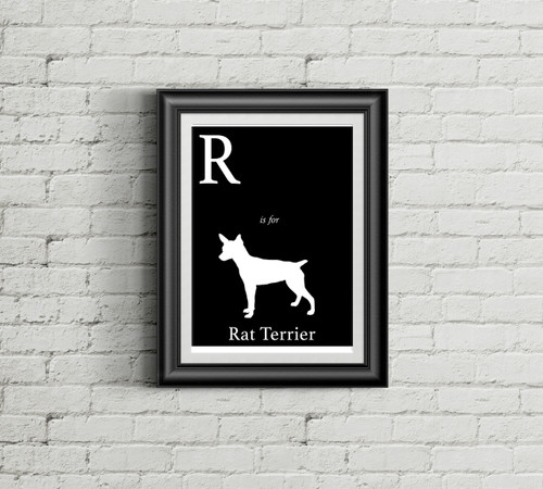 R is for Rat Terrier Alphabet Art Print