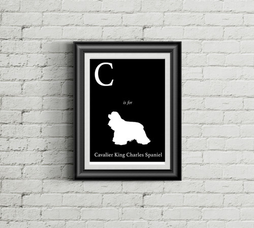 C is for Cavalier King Charles Spaniel Alphabet Art Print