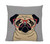 Fawn Pug with Glasses Pillow