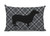 Gray Plaid Dachshund Lumbar Pillow