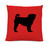 Pug Silhouette Pillow