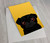 Black Pug on Yellow Greeting Card