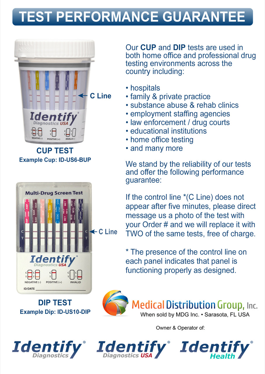 Identify Diagnostics USA 12 Panel Drug Test Cup with BUP Made In