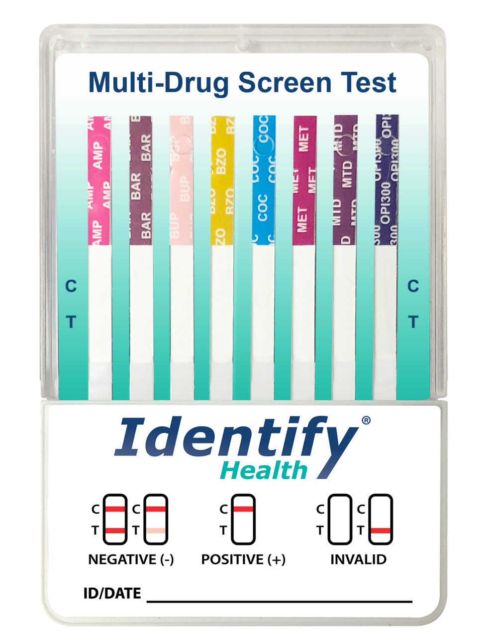 Identify Health 10 Panel Drug Test Dip Card - CLIA Waived - 25 Per