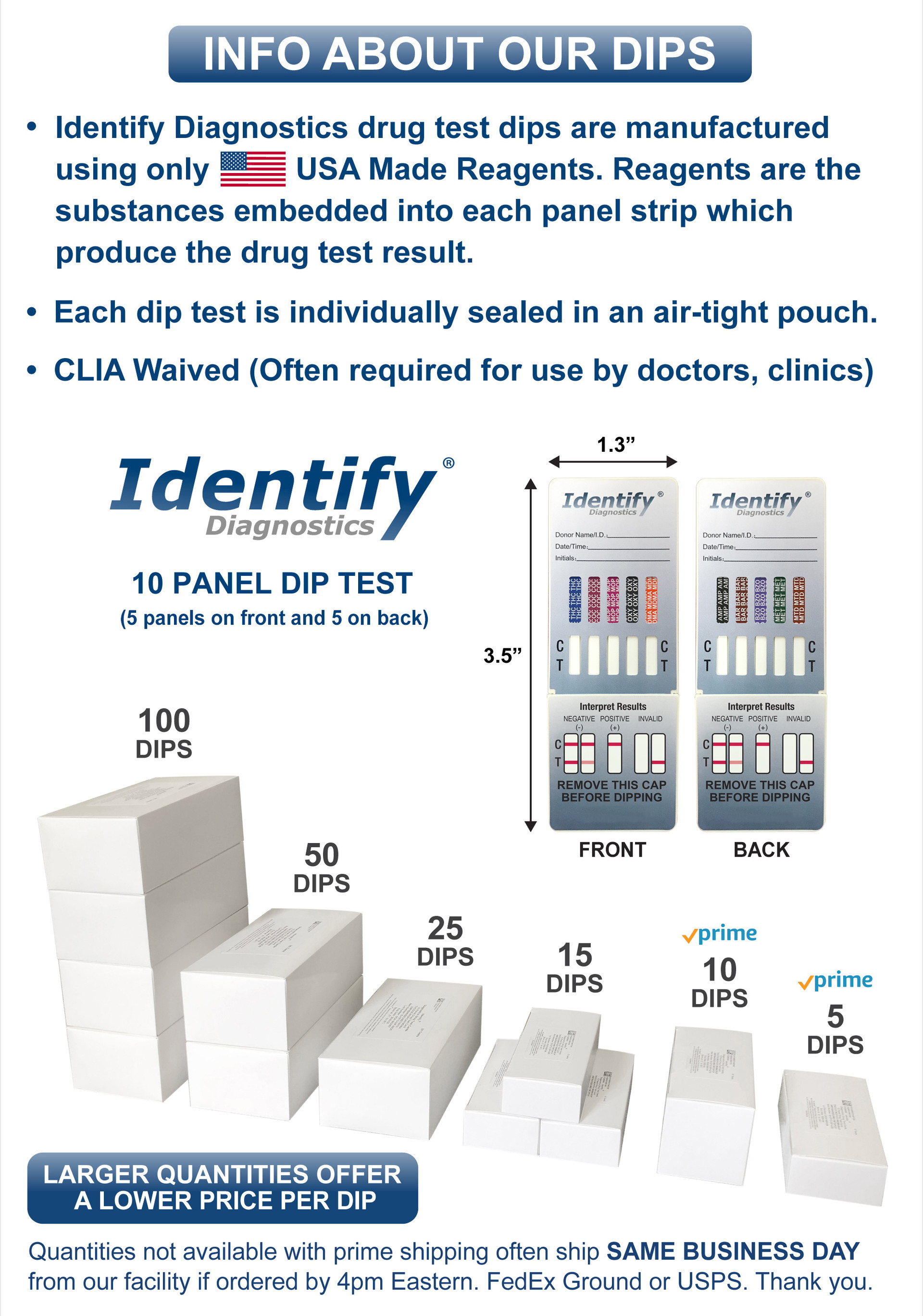 Identify Diagnostics 10 Panel Drug Test Dip Card Low Opiates Cutoff Identify Diagnostics 10 Panel Drug Test Dip Card Low Opiates Cutoff