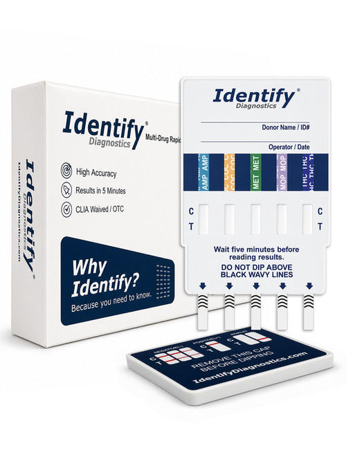Identify Diagnostics 5 Panel Drug Test Dip Card - CLIA WAIVED