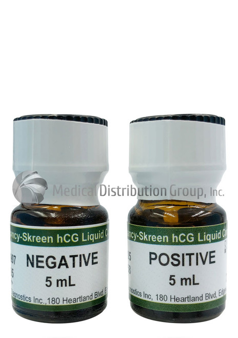 Negative & Positive Liquid Control Urine for hCG pregnancy tests - 2 Bottles at 5mL each