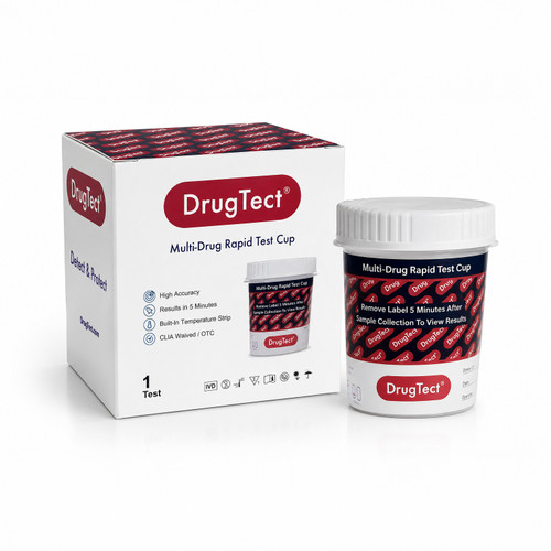 12 Panel Drug Test Cup with a CLIA WAIVED Fentanyl Panel - DrugTect - COVER WITH BOX