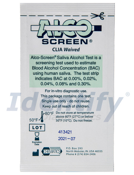 ALCO Screen Saliva Alcohol Test Strip CLIA Waived Bulk Wholesale Case