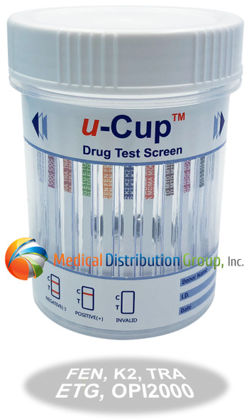 16 Panel Drug Test Cup with Fentanyl, ETG, K2, TRA, OPI2000 - U-CUP 1164 - Medical Distribution Group