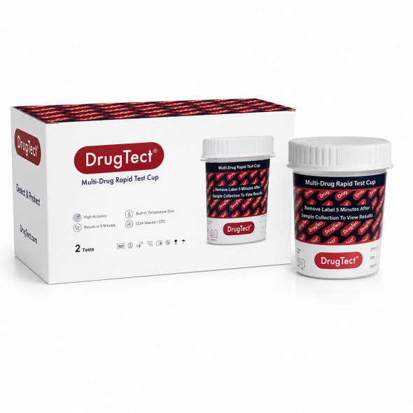 14 Panel Drug Test Cup with a CLIA WAIVED FEN FYL Panel and 6 Adulterations - DrugTect - COVER 2 Pack