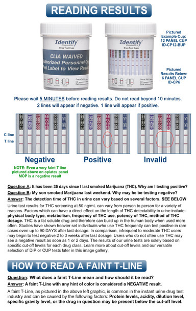 Identify Diagnostics 13 Panel Drug Test Cup With Bup Drug Testing Kit Clia Waived