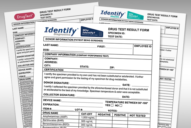 Drug Test Device Result Forms