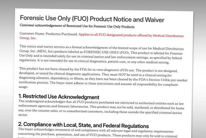 Forensic Use Only Drug Test Waiver Application Form 