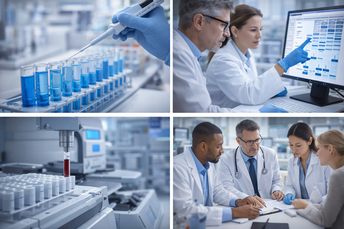 Doctor examining a urine sample