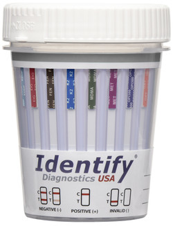 Identify Diagnostics Made in USA 16 Panel Fentanyl Drug Test Cup with Adulterations - ETG, FEN, K2, TRA