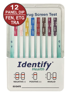 Identify Health  - 12 Panel Fentanyl Drug Test Dip Card with ETG, FEN, TRA - One Second Dip Technology