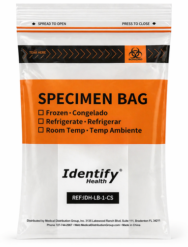 Identify Health Specimen Bags – 6x9 Biohazard Double Zip Seal