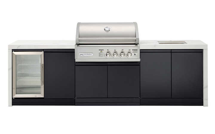 Crossray Premium 4B Gas Outdoor Kitchen with Double Cabinet, Sink ...
