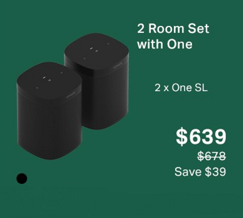 Sonos 2 Room Set with One Black