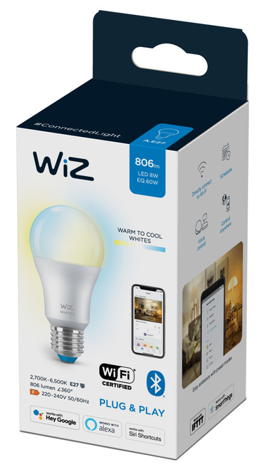 Wiz Smart Bulb 8W White A60 E27 WIZ383502