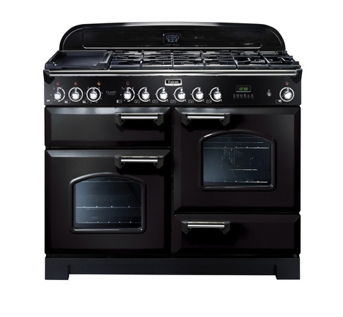 Falcon Classic Deluxe 110cm Dual Fuel Range Cooker Black Chrome CDL110DFBLCH