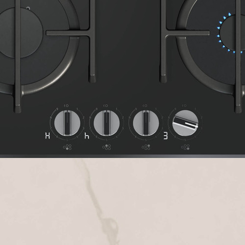 Neff 90cm Flame Select Gas Cooktop Black Glass T29RHS4S0A