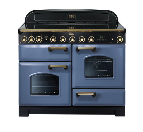 Falcon Classic Deluxe 110cm Induction Range Cooker Stone Blue Brass CDL110EISBBR