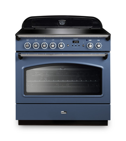 Falcon Classic FX 90 Induction Single Oven Cooker Stone Blue Chrome CLAS90FXEISBC