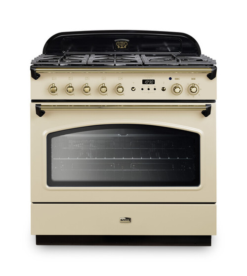 Falcon Classic FX 90 Dual Fuel Single Oven Cooker Cream Brass CLAS90FXDFCRB