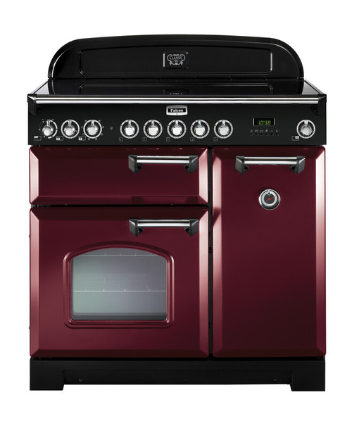 Falcon Classic Deluxe 90cm Induction Range Cooker Cranberry Chrome CDL90EICYC